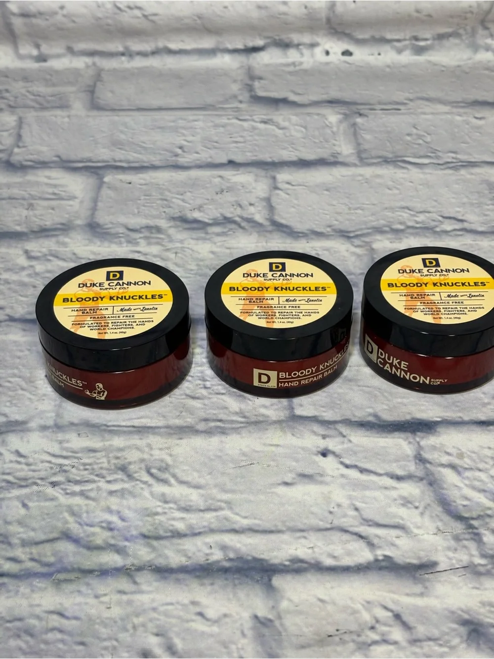 Duke Cannon Bloody Knuckles Hand Repair Balm 1.4oz each Lot Of 3 Fragrance Free.